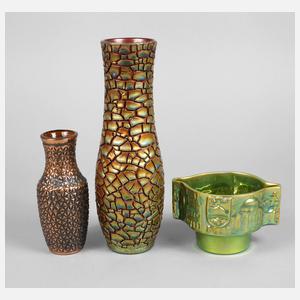 Zsolnay Pecs Vase und Schale