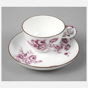 Meissen Mokkatasse Blumenmalerei