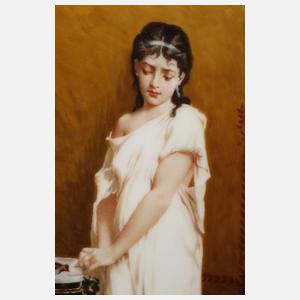 Porzellanbildplatte Portrait der Lesbia