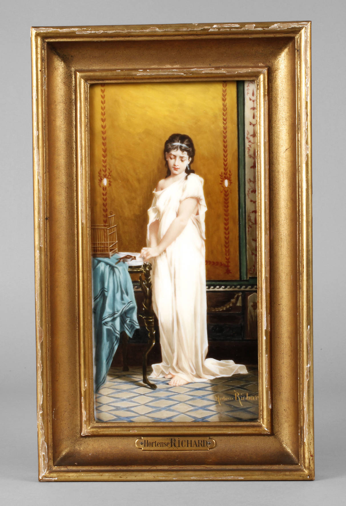 Porzellanbildplatte Portrait der Lesbia