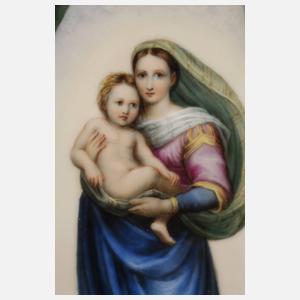 Porzellanbildplatte ”Sixtinische Madonna”