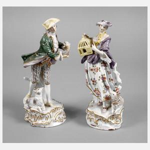 Frankenthal Schäfer und Schäferin mit Vogelbauer