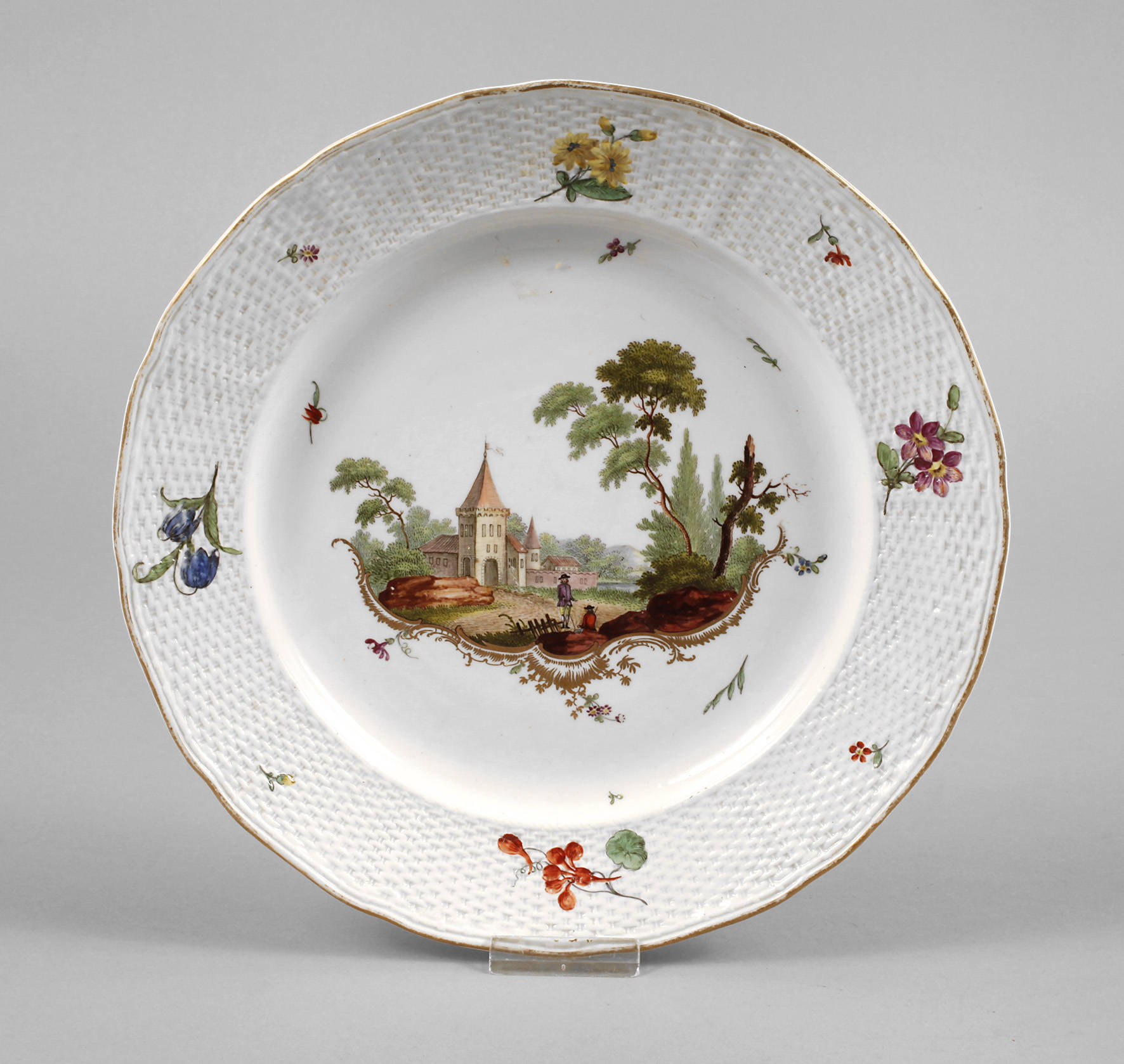 Frankenthal Teller mit Landschaftsmalerei