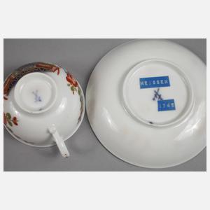 Meissen Paar Tassen Kakiemondekor