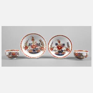 Meissen Paar Tassen Kakiemondekor