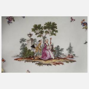 Meissen Blattschale Watteauszene