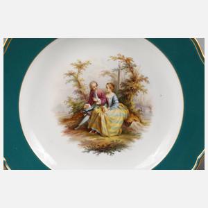 Meissen drei Dessertteller Watteaumalerei