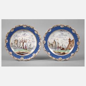 Meissen zwei Teller Schuppendekor