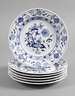 Meissen sechs Speiseteller ”Zwiebelmuster”