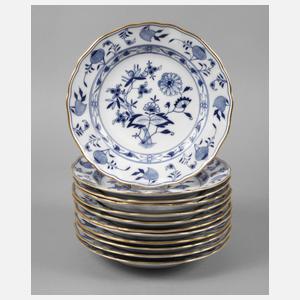 Meissen zwölf Speiseteller ”Zwiebelmuster”