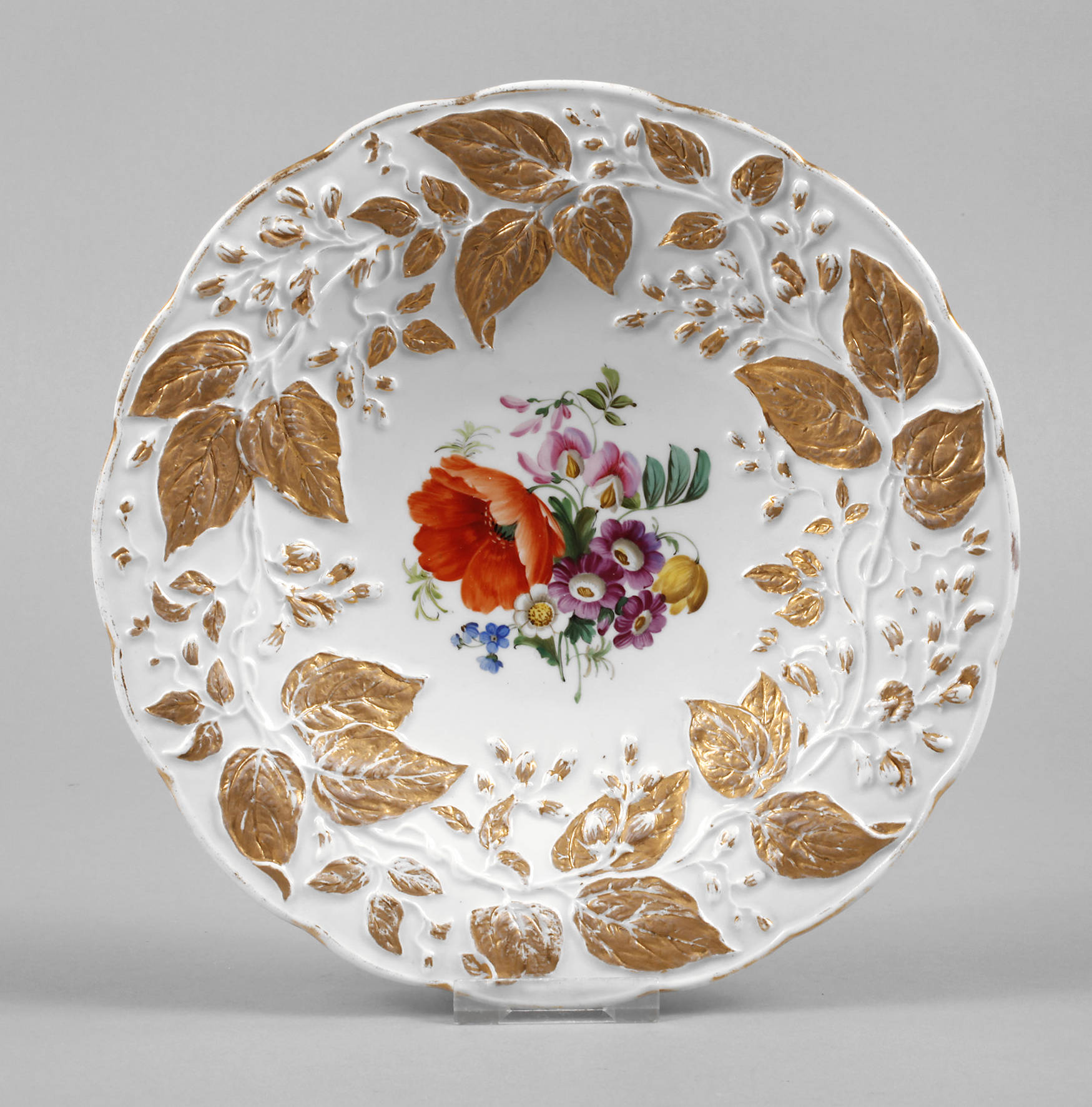 Meissen Prunkteller Blütenbukett