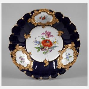 Meissen Prunkteller Kobaltfond