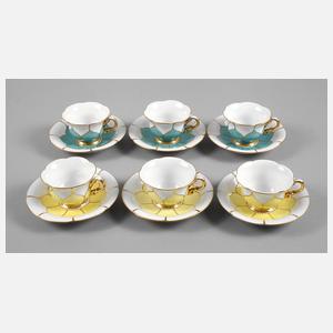Meissen sechs Mokkatassen B-Form