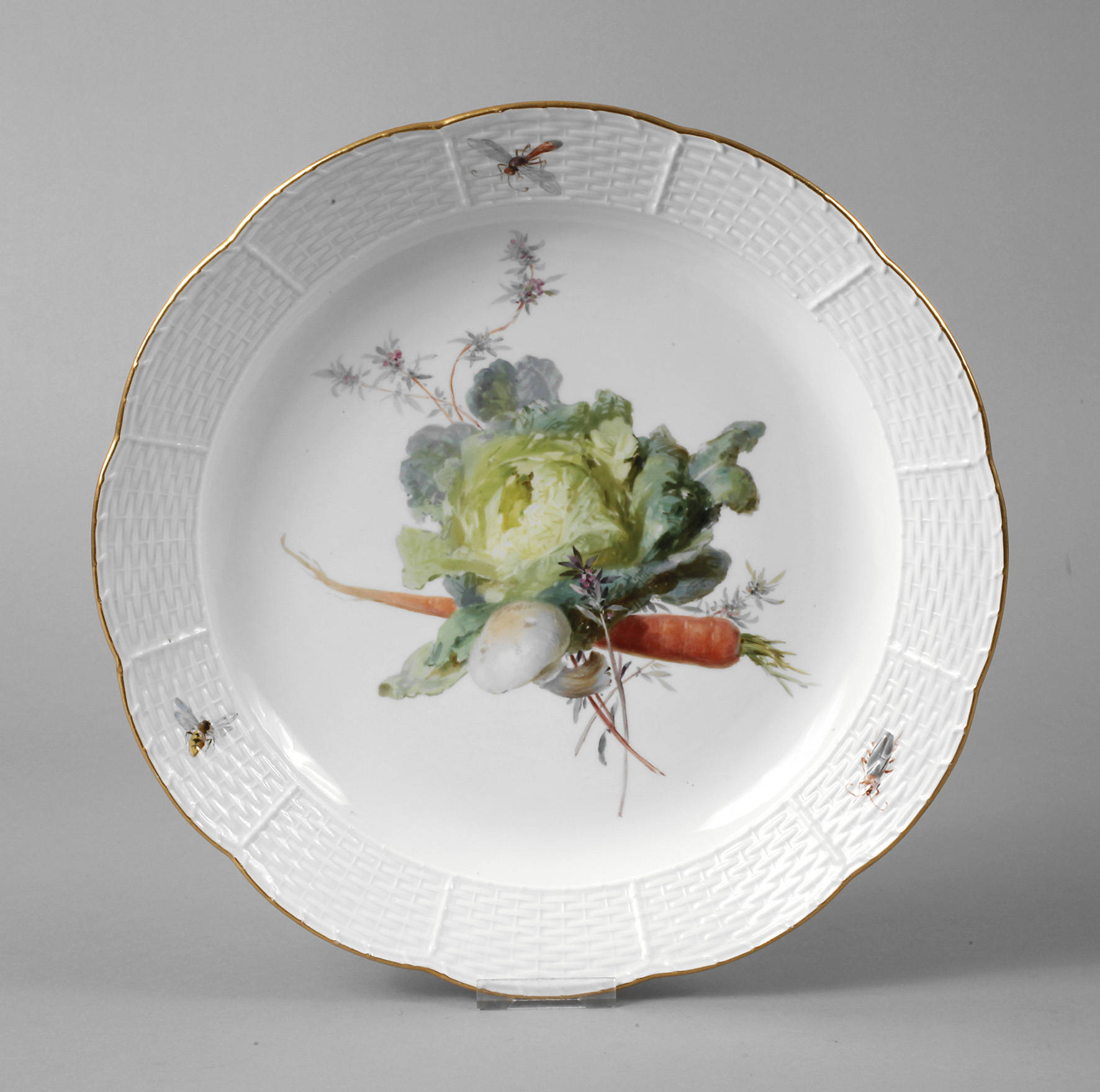 Meissen Vorlegeplatte Gemüsemalerei