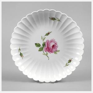 Meissen Fächerschale ”Rote Rose”