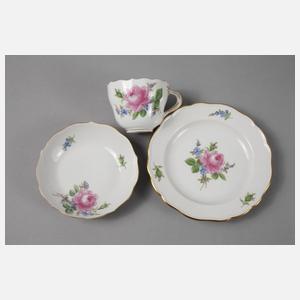 Meissen Mokkaservice ”Rose und Vergissmeinnicht”