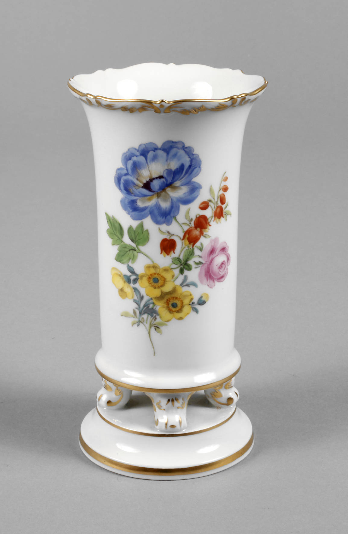 Meissen kleine Vase Blumenmalerei