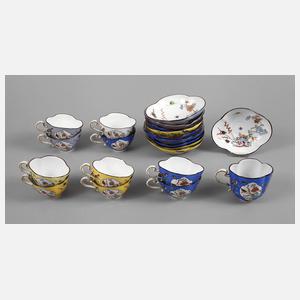 Meissen Konvolut Vierpasstassen Kakiemondekor