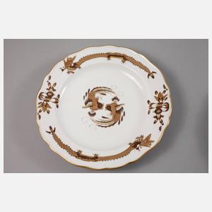 Meissen sechs Speiseteller Drachenmalerei
