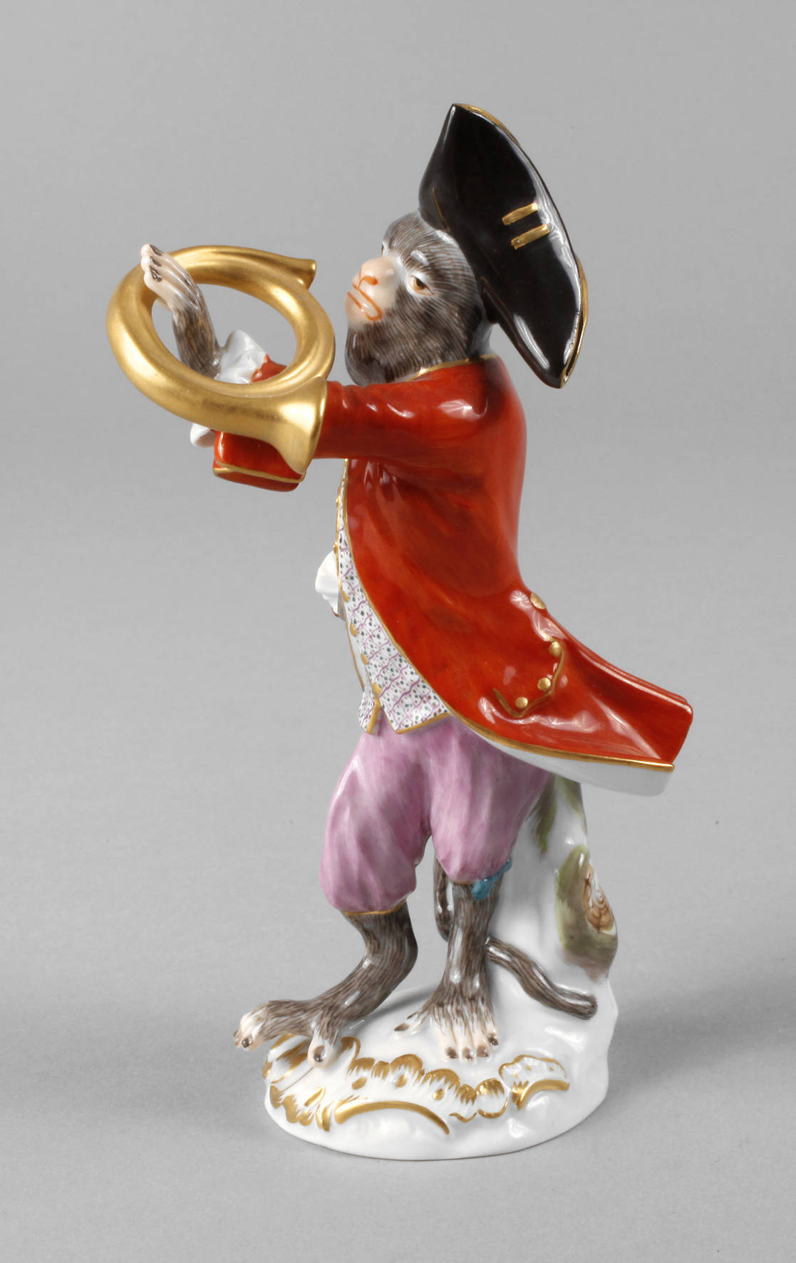 Meissen Waldhornbläser aus der Affenkapelle