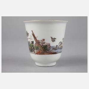 Meissen Bechertasse mit Jagdmotiv