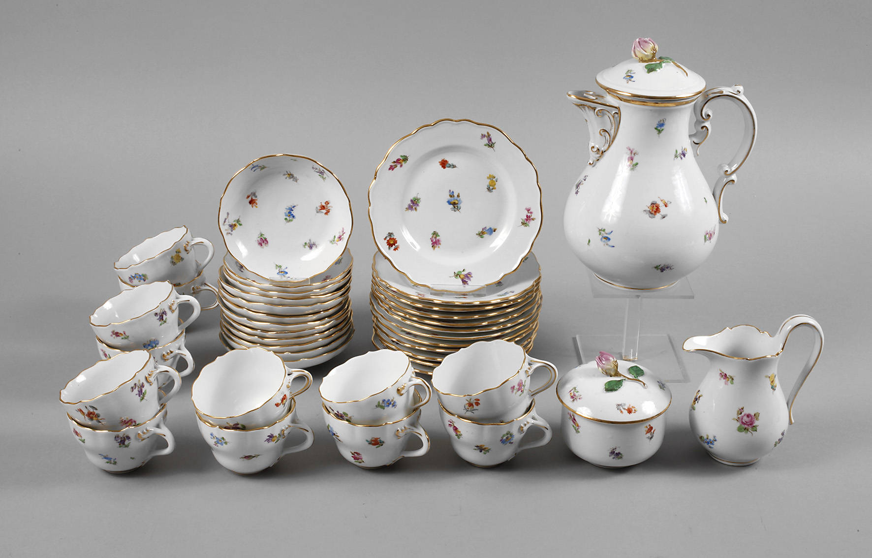 Meissen Teichert Kaffeeservice für zwölf Personen