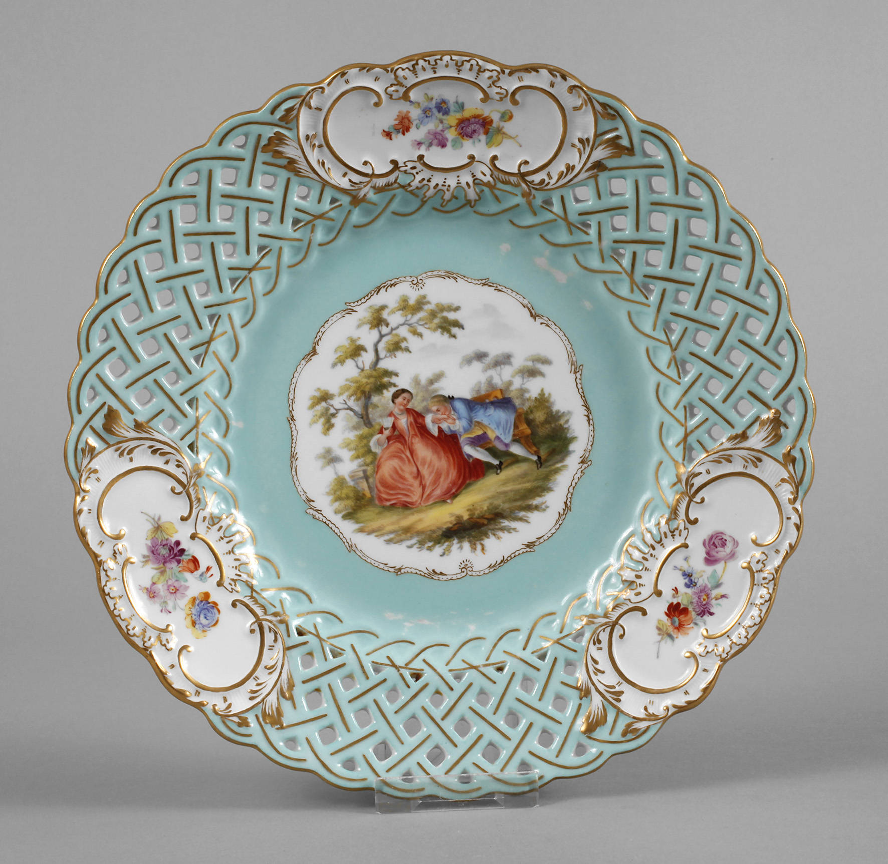 Durchbruchteller Watteaumalerei