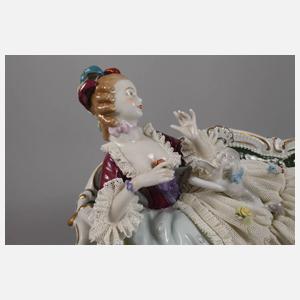 Unterweißbacher Werkstätten Rokokodame mit Hündchen