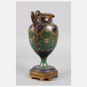 Amphorenvase mit Emaildekor