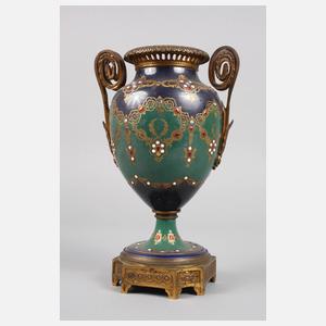 Amphorenvase mit Emaildekor