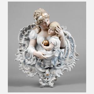 Thüringen Wandplastik Königin Luise mit Prinzessin