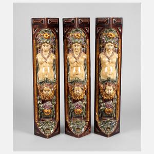 Drei Ecklisenen eines Ofens