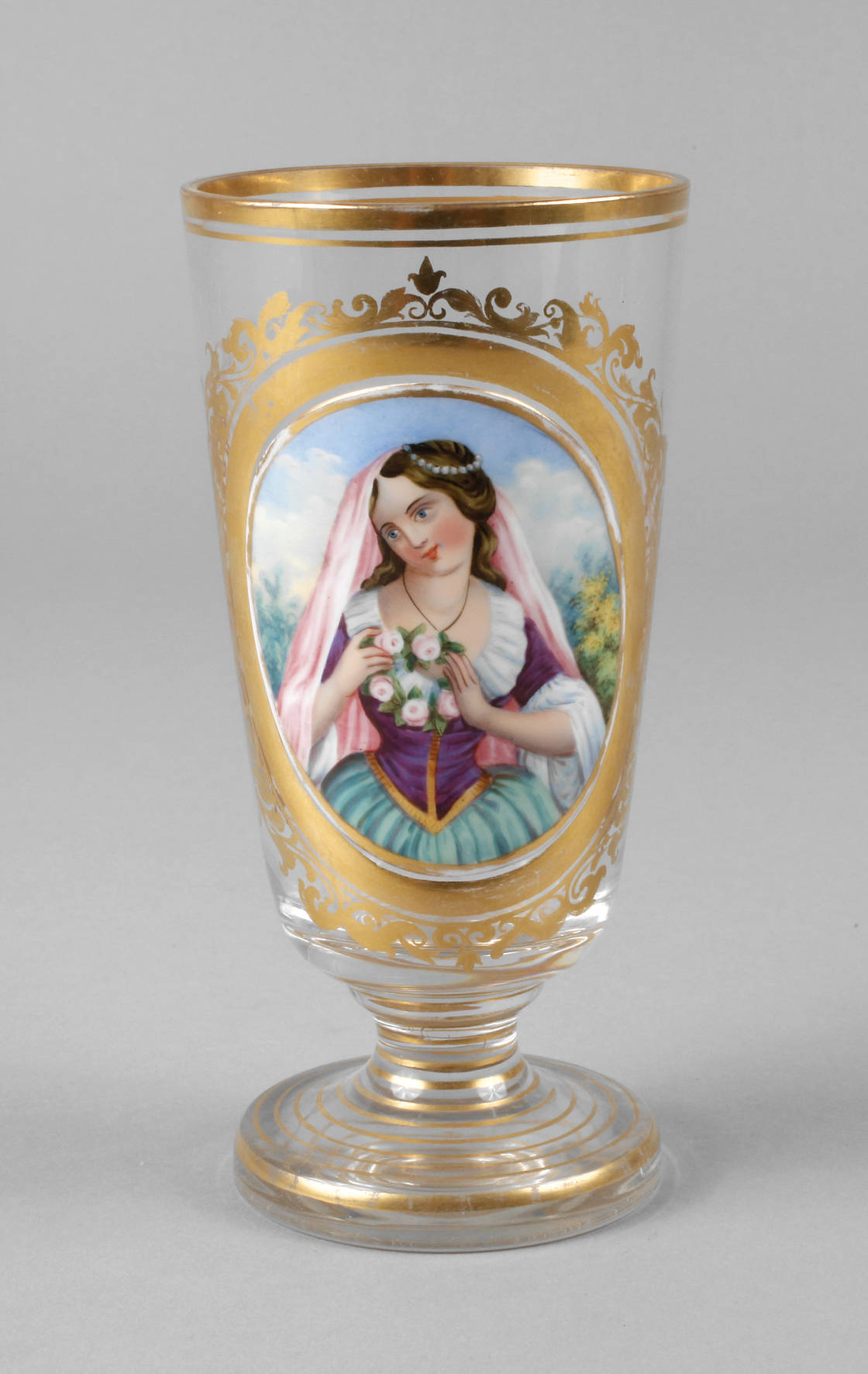 Pokalglas mit Mädchenportrait