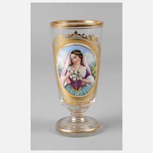 Pokalglas mit Mädchenportrait
