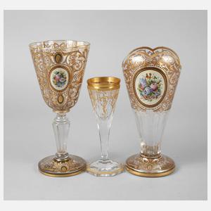 Drei Prunkgläser Historismus