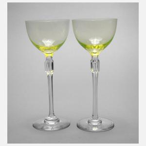 Paar Stängelgläser mit Uranglaskuppen