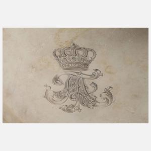 Silbertablett Friedrich August von Sachsen