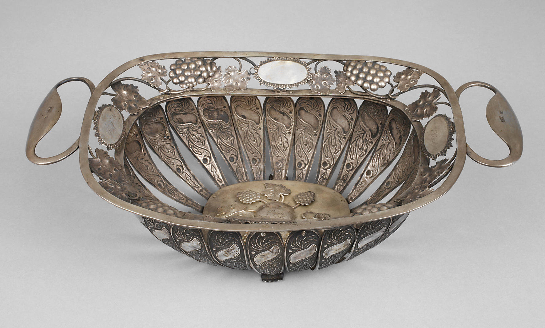 Biedermeier Henkelkorb Silber