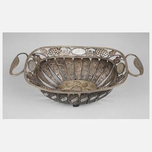 Biedermeier Henkelkorb Silber