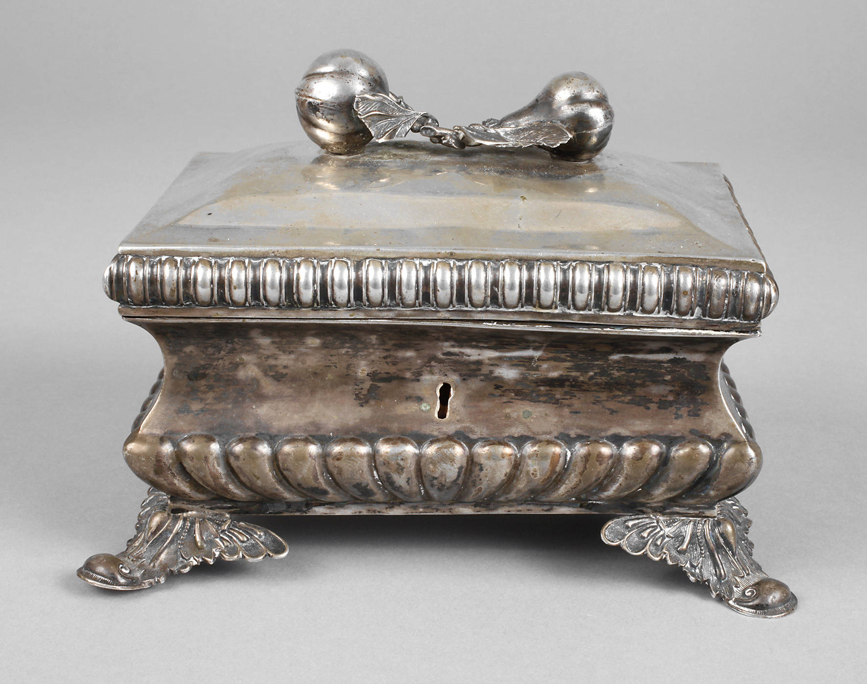 Biedermeier Zuckerdose Silber