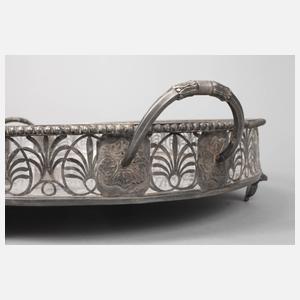 Großes klassizistisches Silbertablett