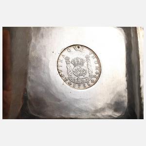 Silber Aschenschale mit Münzen