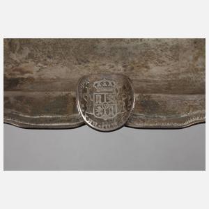 Silber Aschenschale mit Münzen