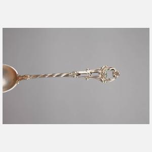 Sechs Mokkalöffel Silber