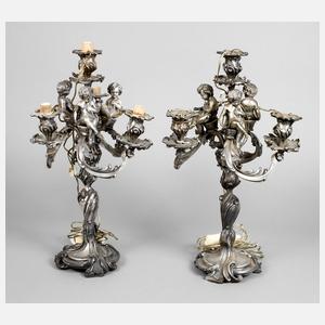 Paar Leuchter mit Putten