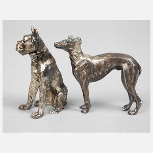 Zwei Hunde Silber