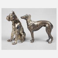 Zwei Hunde Silber111