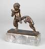 Bronze Faun mit Ziege