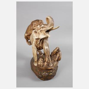 Amphora große Tierfigur Elefant und Tiger