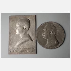 Konvolut Plaketten Julie Genthe